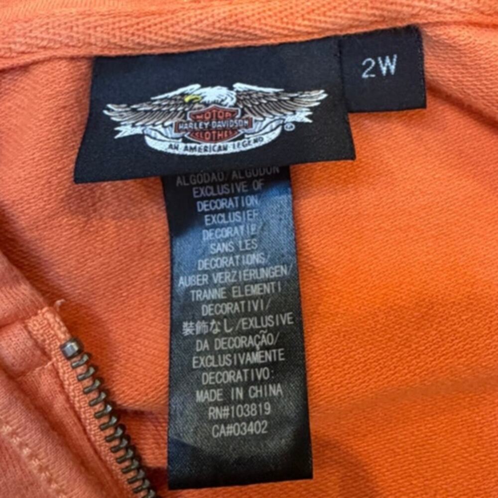 Harley Davidson Womens Sweatshirt Plus Size 2W Zip up Bling Rhinestones - Picture 4 of 5